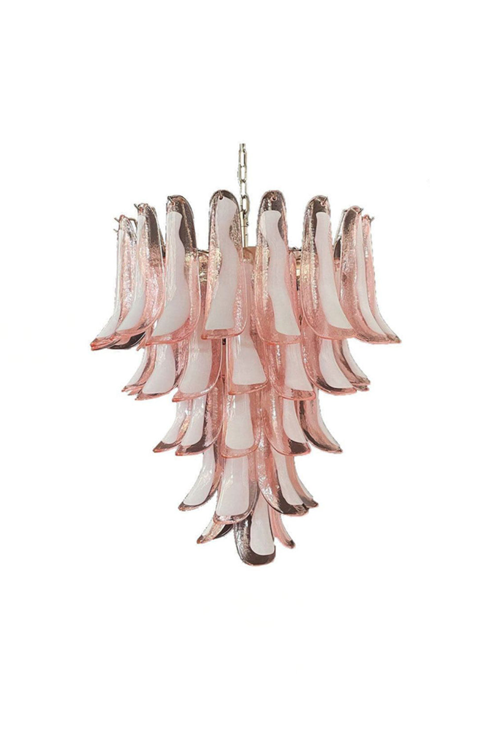 Art Blush Pink Glass Petal Chandelier | morylighting