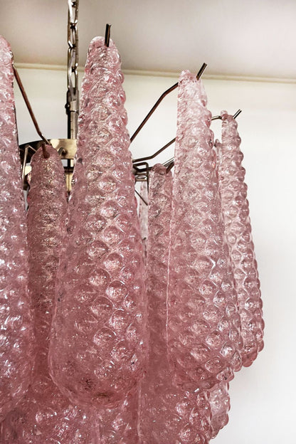 Pink Art Glass Teardrop Chandelier - view 12 | morylighting