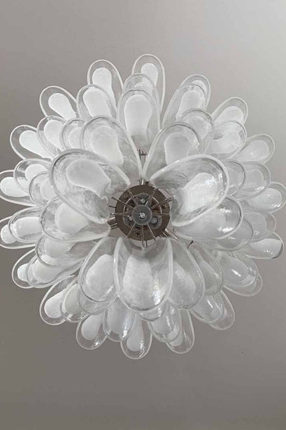 Clear Art Glass Petal Chandelier - view 11 | morylighting