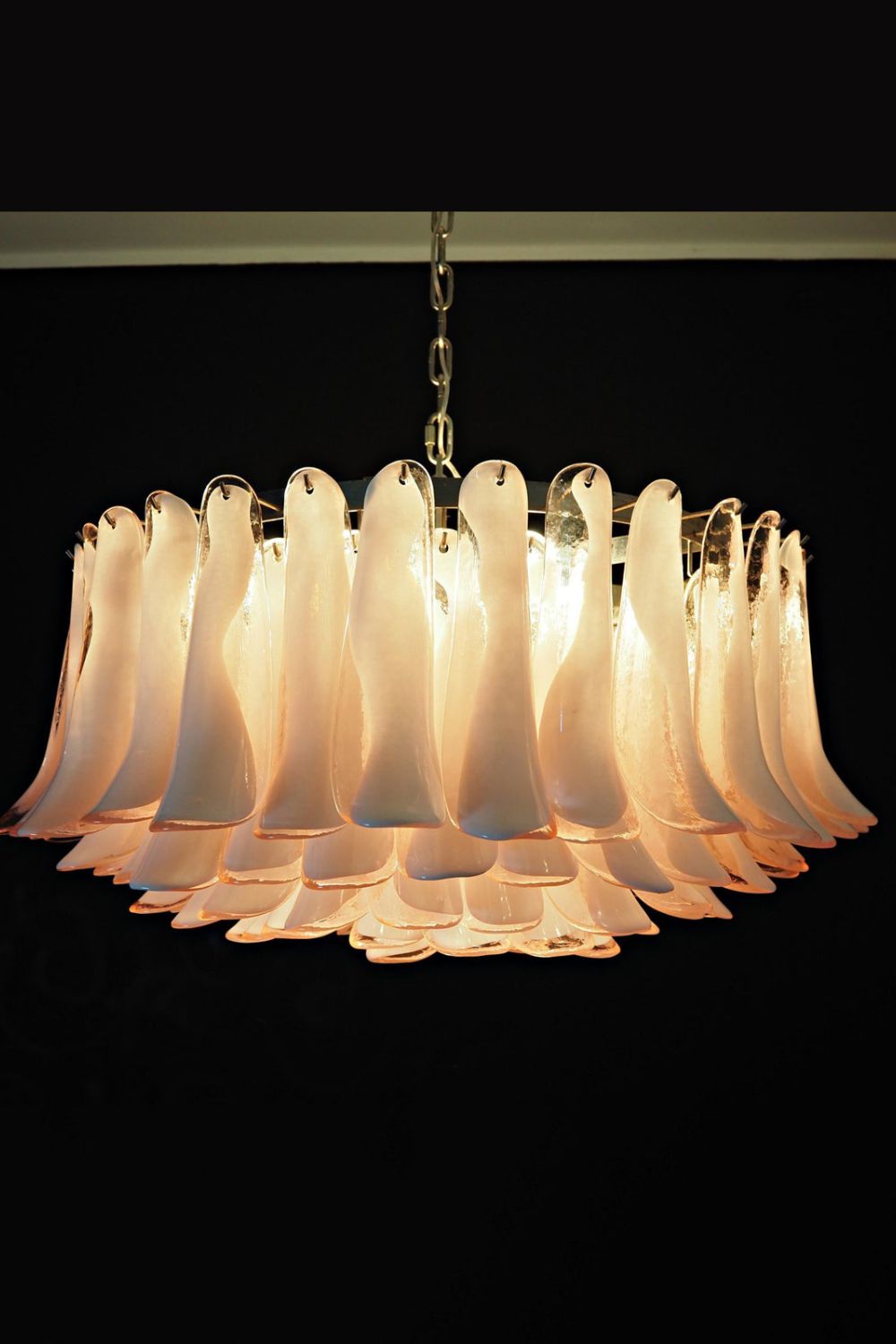 1990s Italian Art Pink Flower Chandelier - view 11 | morylighting