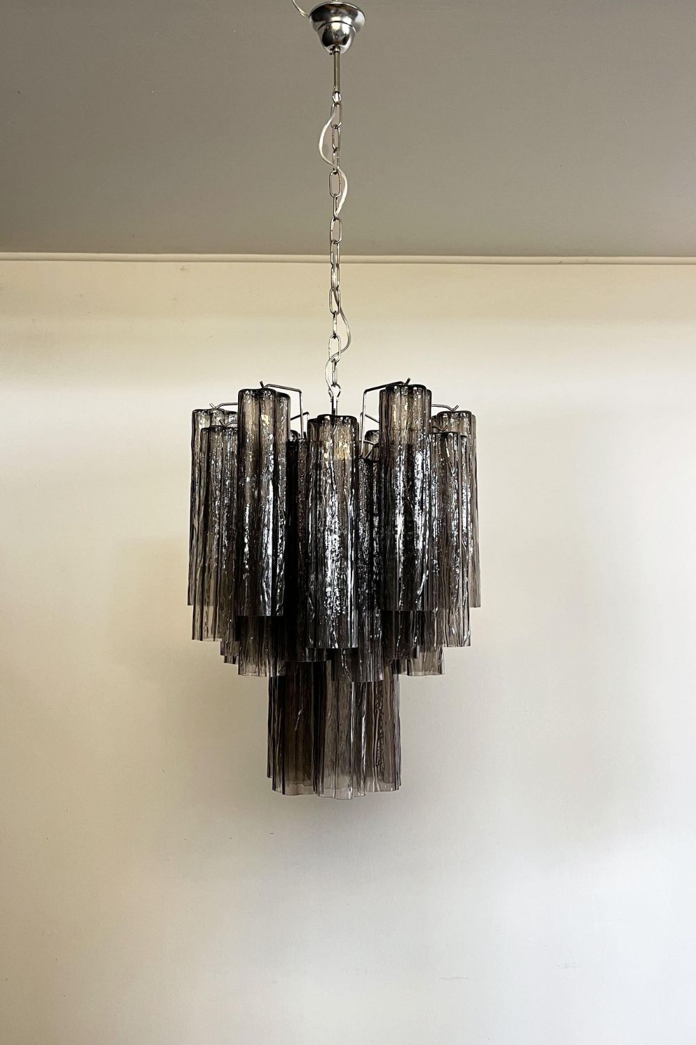 Vintage Smoked Glass Tube Chandelier - view 11 | morylighting