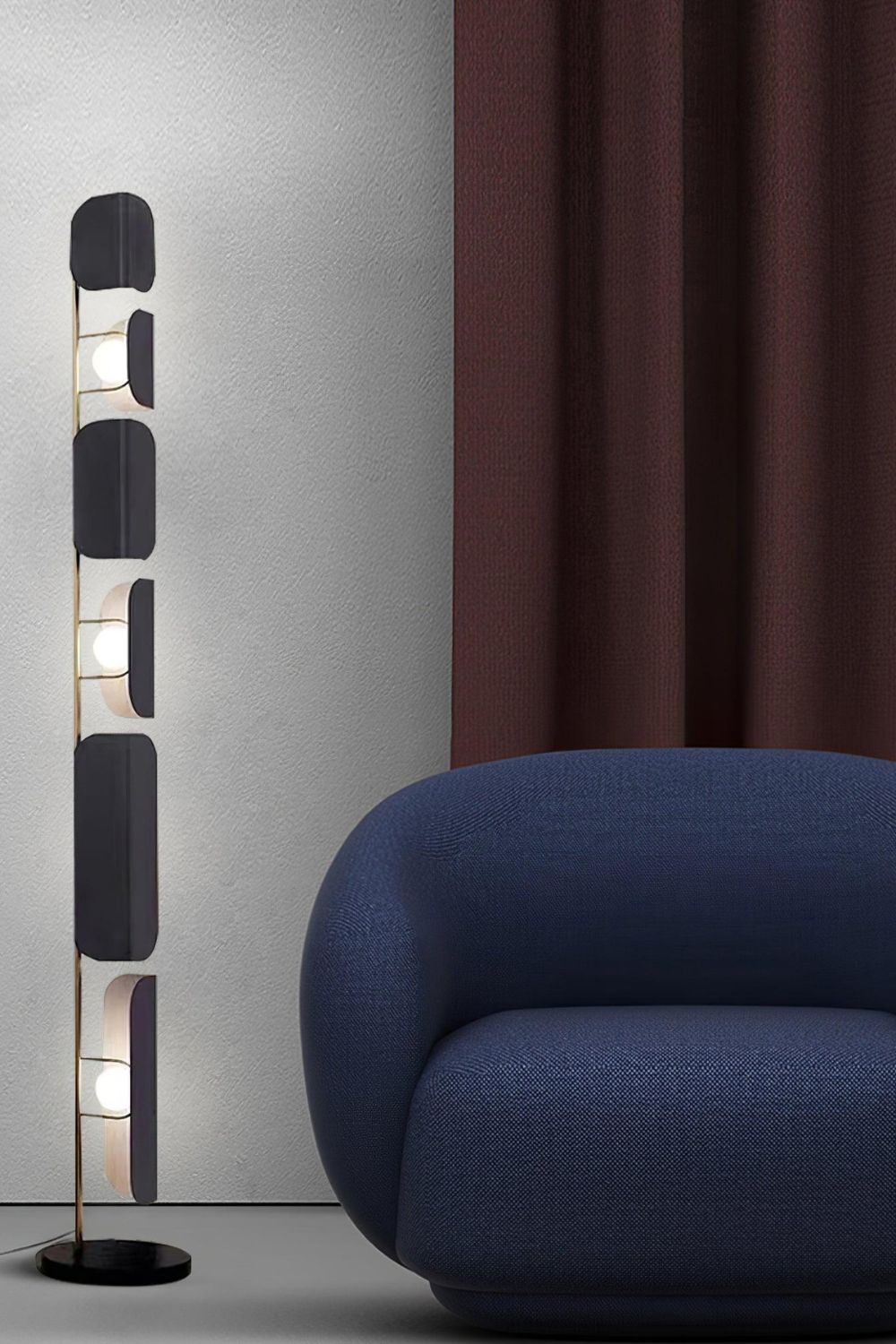 Leagan Stacked Panel Modern Floor Light - view 8 | morylighting