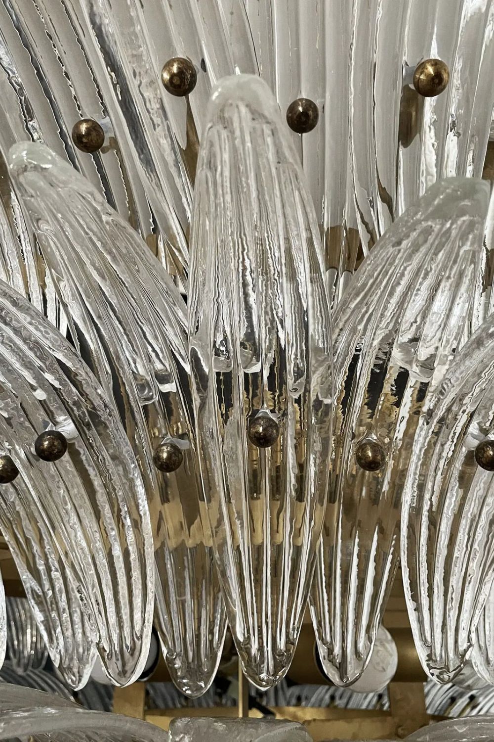 Art Palm Leaf 4-Tier Clear Glass Chandelier - view 11 | morylighting