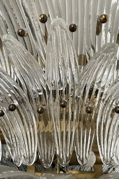 Art Palm Leaf 4-Tier Clear Glass Chandelier - view 11 | morylighting