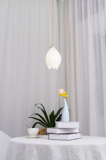 Gold Stem Ceramic Flower Chandelier - view 12 | morylighting