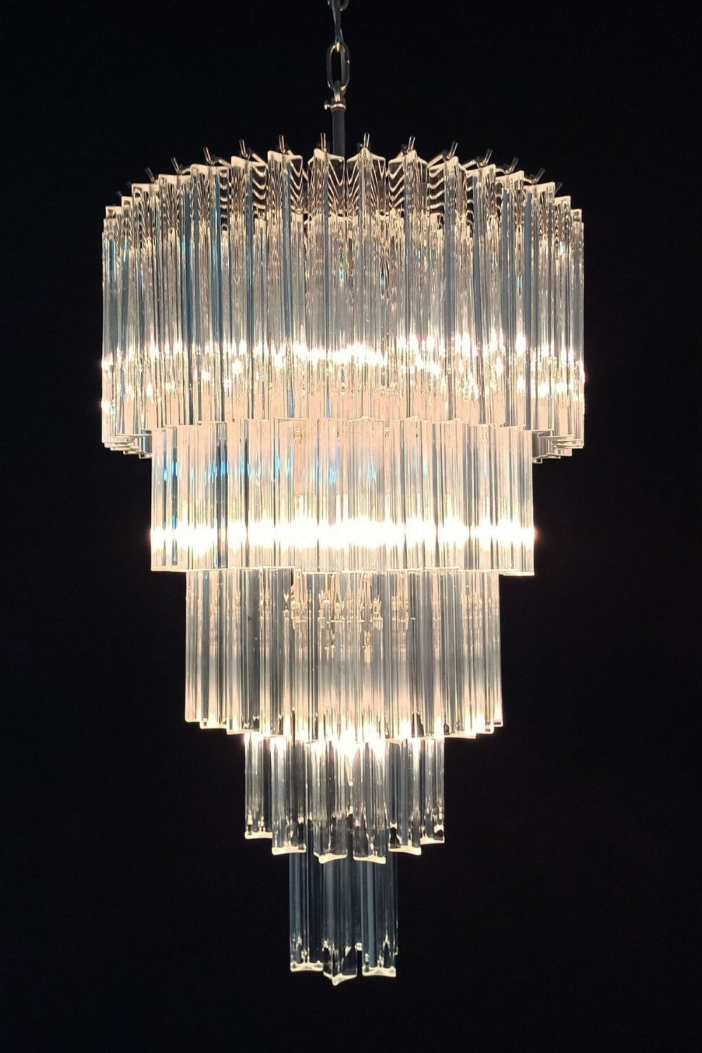 Transparent Art Glass Prism Tiered Chandelier - view 7 | morylighting