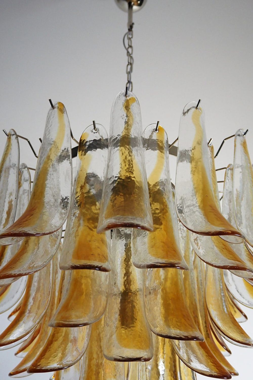 Mazzega Amber Glass Petal Chandelier - view 13 | morylighting