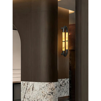 Alabaster Tube Wall Sconce