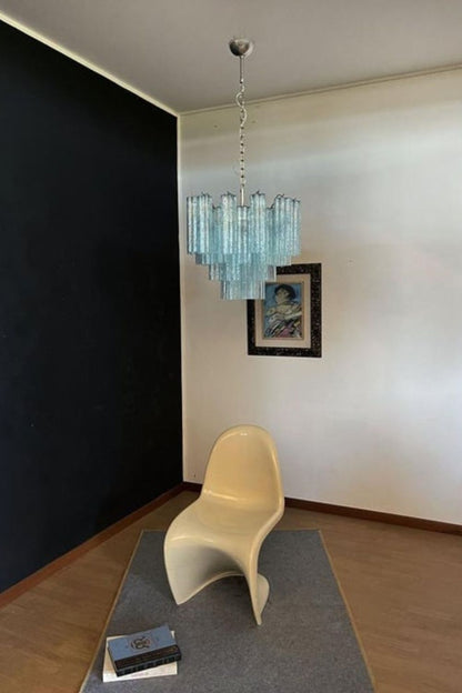 1990s Art blue glass tube chandelier - view 10 | morylighting