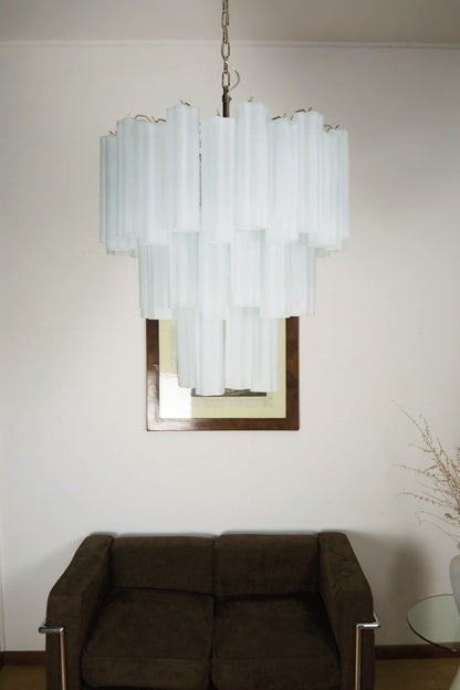 Three-tier Art frosted white glass chandelier - view 4 | morylighting