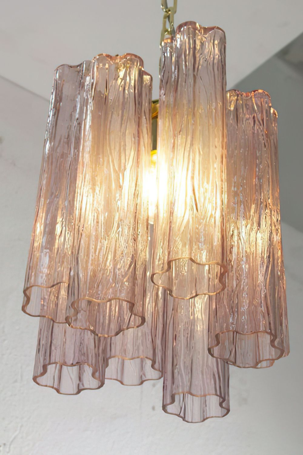 1990s Art Amethyst Glass Chandelier - view 7 | morylighting