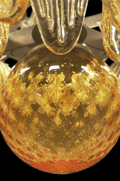 Amber Art Glass Palmette  Chandelier - view 11 | morylighting