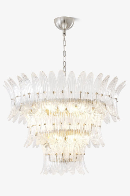 Italian Art Glass Palm Leaf Chandelier - view 3 | morylighting