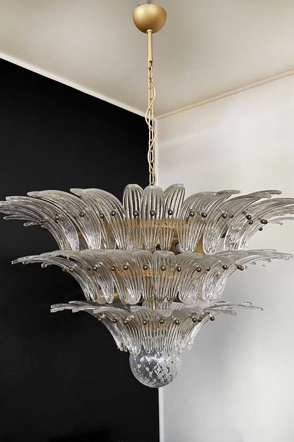 Italian Art Three-Tiered Palmette Chandelier - view 9 | morylighting