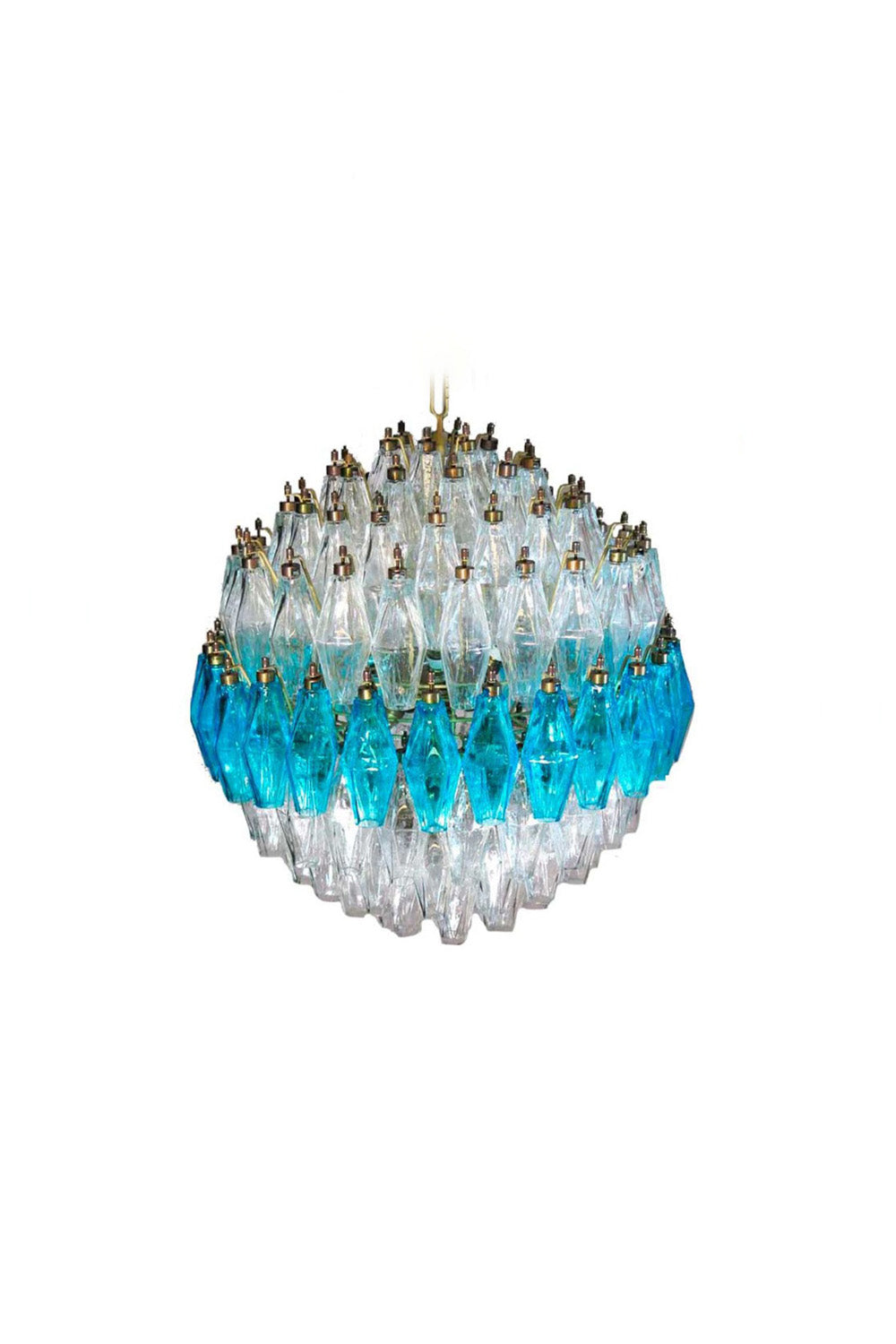 Blue and clear Art glass spherical chandelier - view 12 | morylighting