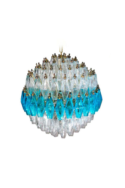 Blue and clear Art glass spherical chandelier | morylighting