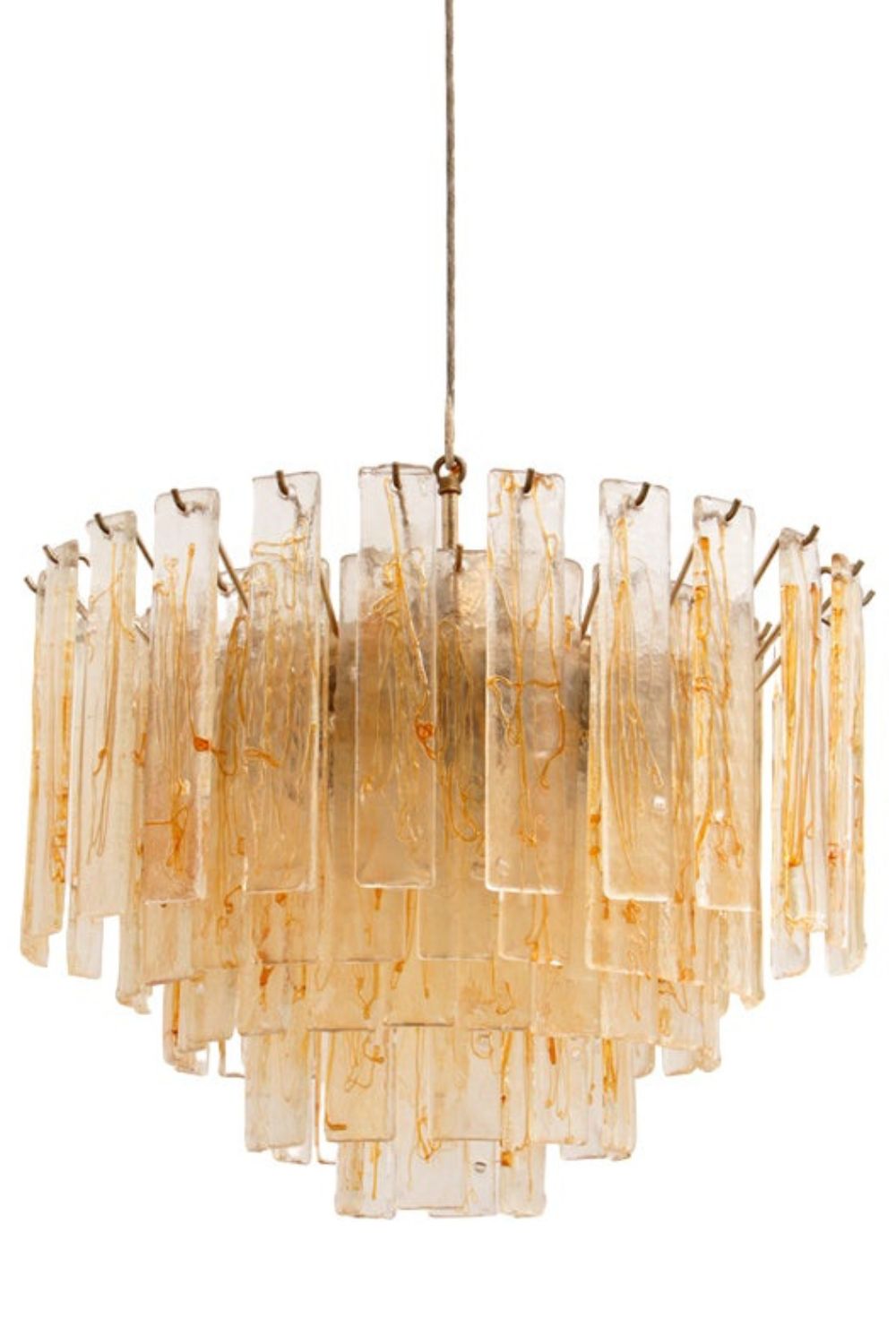 Amber Art Glass Tiered Chandelier - view 6 | morylighting