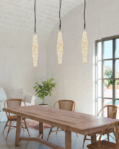 White Alabaster Cluster Pendant Lamp 3-lights for kitchen Island