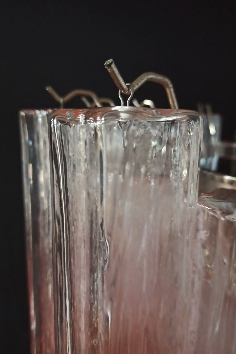 Pink Gradient Art Glass Tube Chandelier - view 13 | morylighting