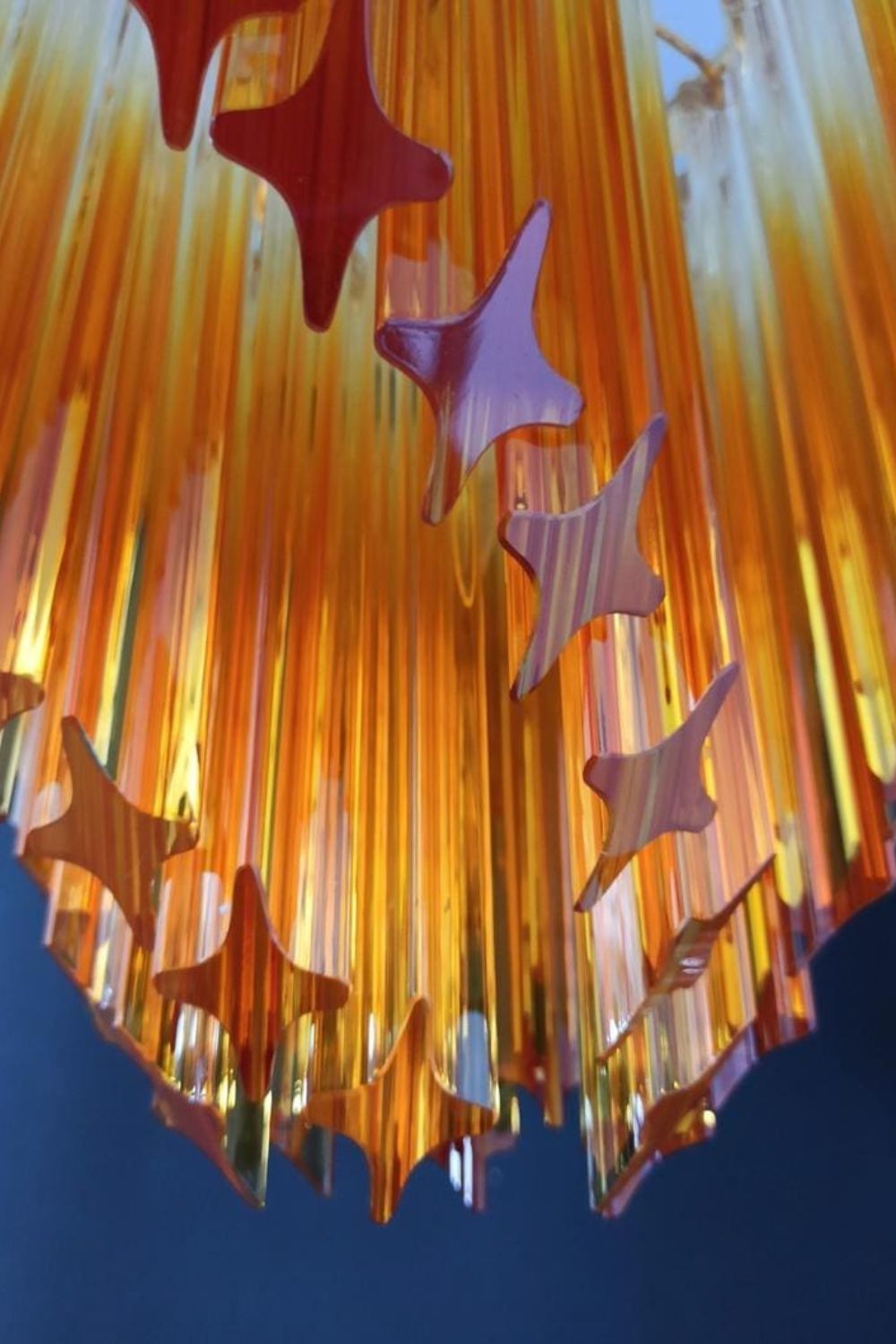 Shaded Amber Art Crystal Prism Chandelier - view 9 | morylighting