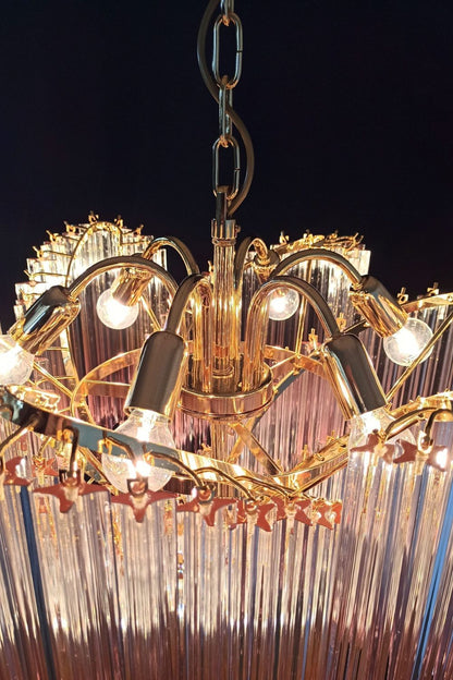 Vintage Pink Art Quadriedri Prism Chandelier - view 15 | morylighting