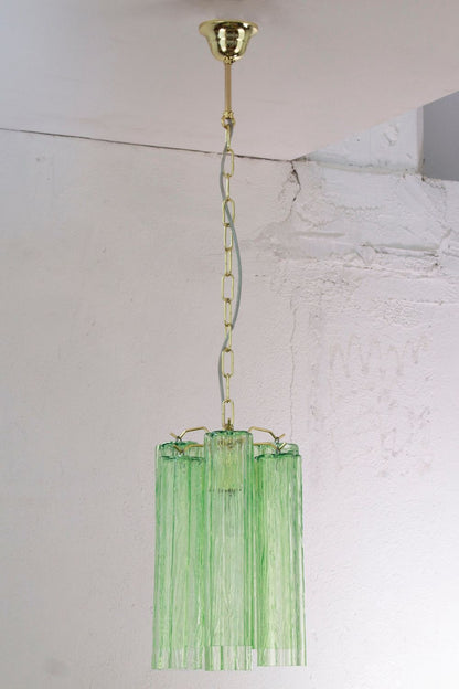 Italian Green Glass Tube Chandelier - view 2 | morylighting