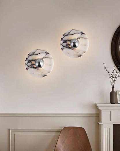 Modern LED Marble Round Chandelier 24" 32"