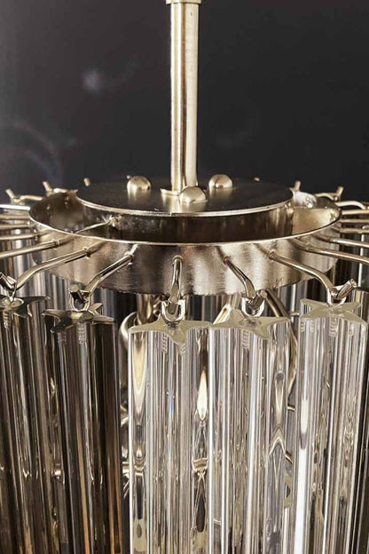 Vintage Smoked Art Glass Prism Spiral Chandelier - view 14 | morylighting
