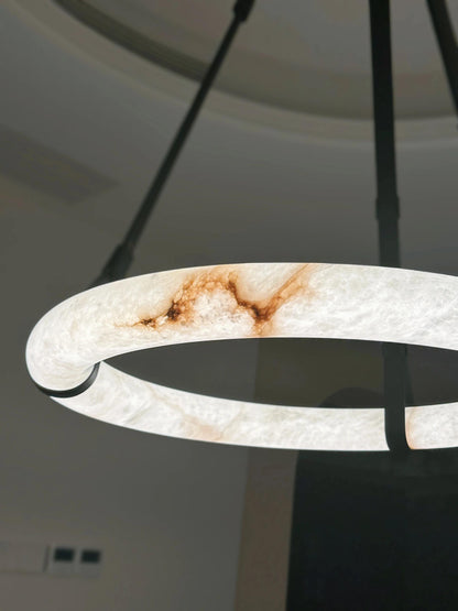 Modern Round Alabaster Chandelier for Living Room/Bedroom