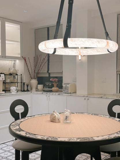 Modern Round Alabaster Chandelier for Living Room/Bedroom