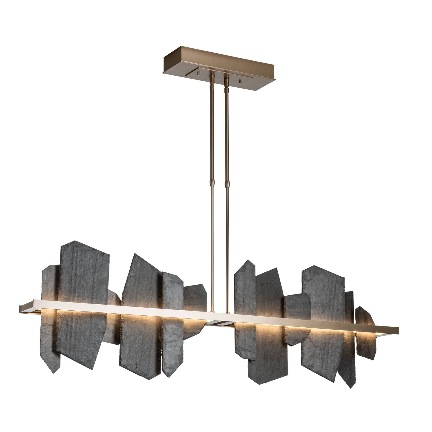 Thalassa Large Hand Made Slate and Steel Linear Chandelier