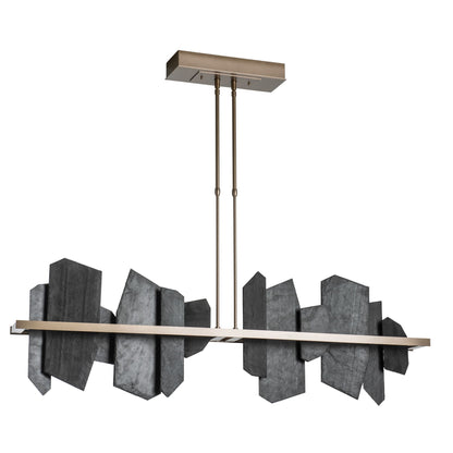 Thalassa Large Hand Made Slate and Steel Linear Chandelier