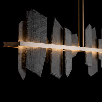 Thalassa Large Hand Made Slate and Steel Linear Chandelier