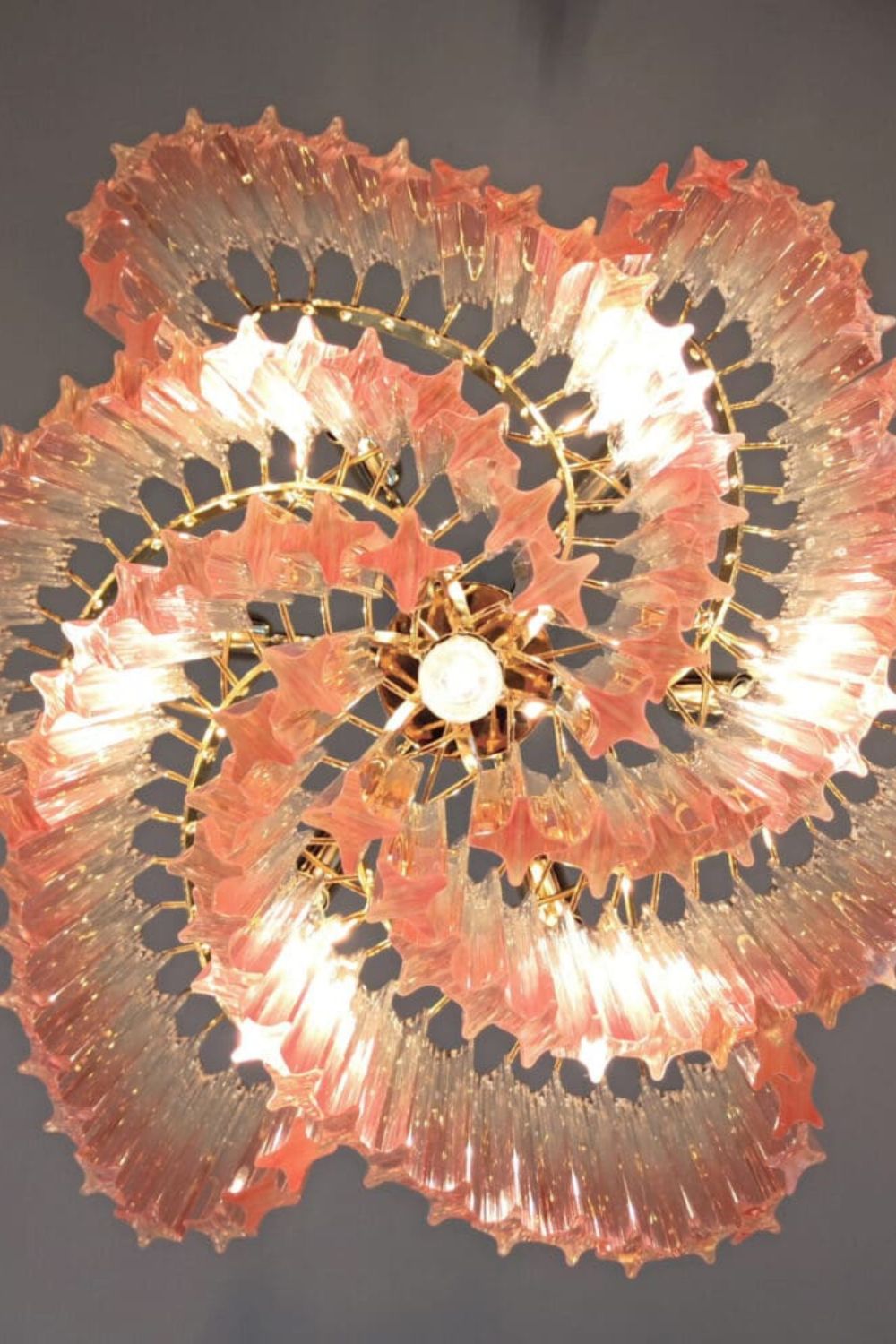 Vintage Pink Art Quadriedri Prism Chandelier - view 10 | morylighting