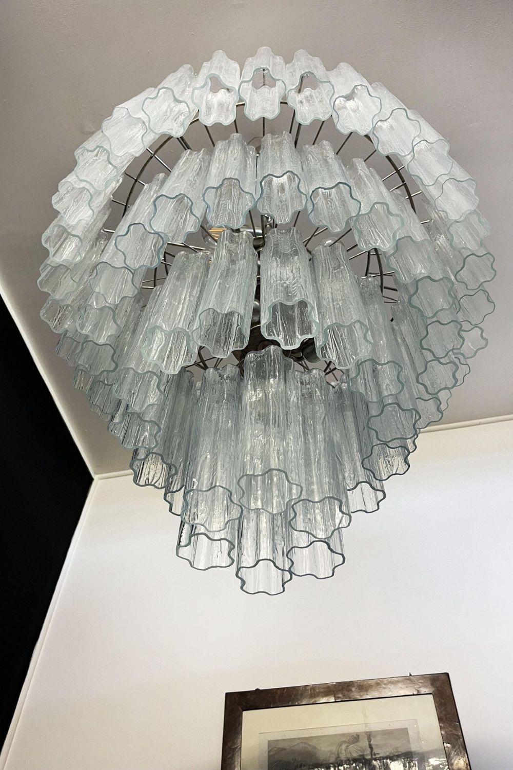 Art clear glass tiered chandelier - view 17 | morylighting