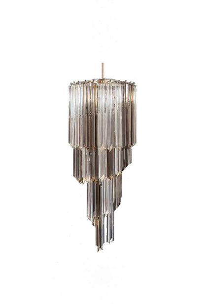 Vintage Smoked Art Glass Prism Spiral Chandelier | morylighting