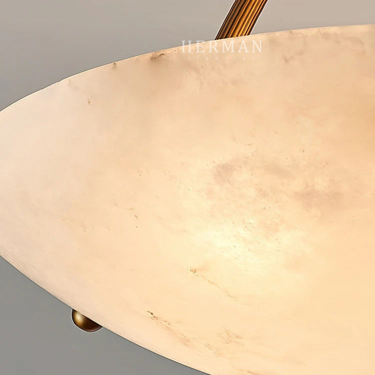 Vintage Round Alabaster Ceiling Lamp