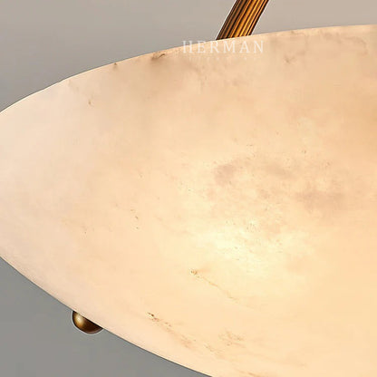 Vintage Round Alabaster Ceiling Lamp