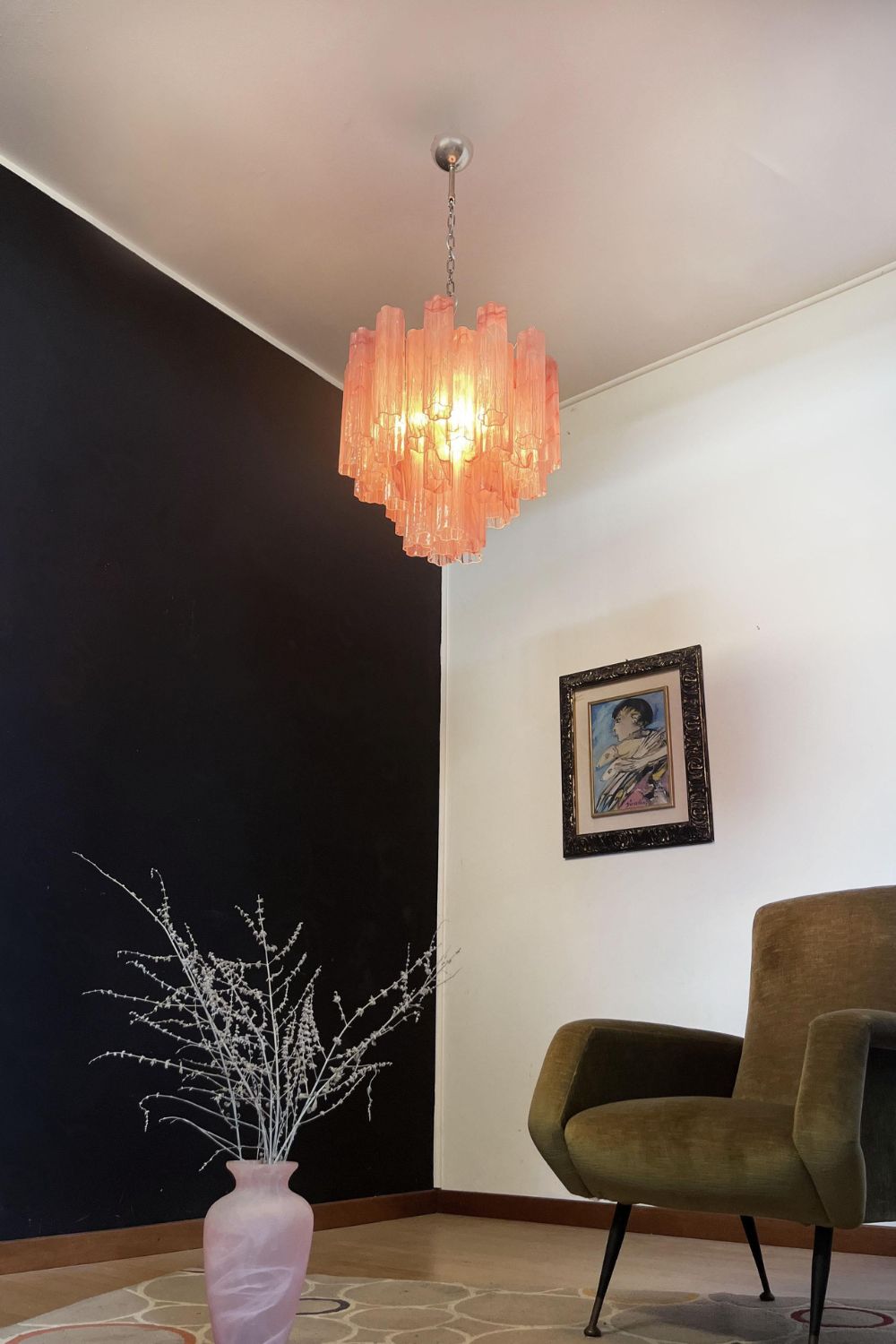 Pink Art Glass Tree Branch Chandelier - view 12 | morylighting