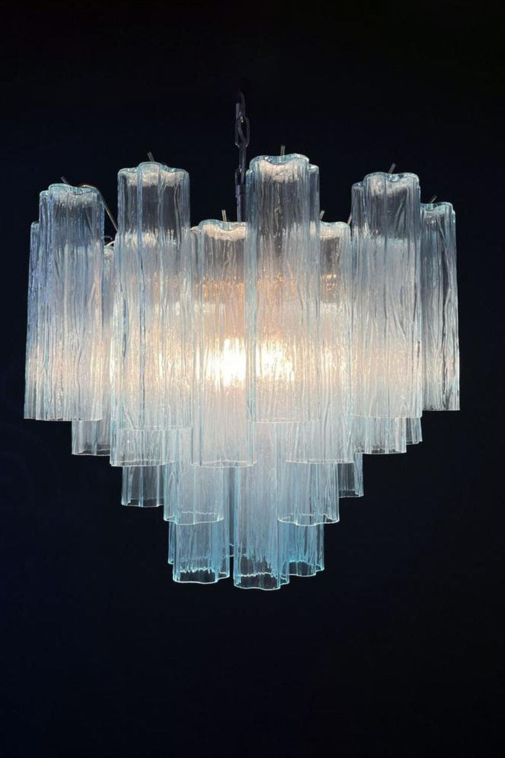 1990s Art blue glass tube chandelier - view 12 | morylighting