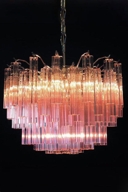 Venetian Pink Crystal Tube Art Chandelier - view 6 | morylighting