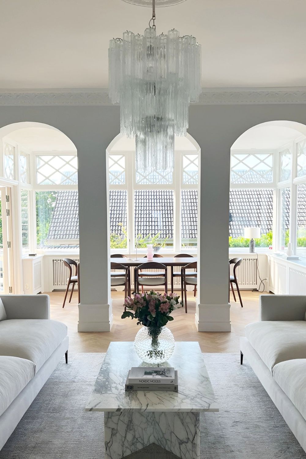 Art Venetian Clear Glass Tube Chandelier - view 4 | morylighting