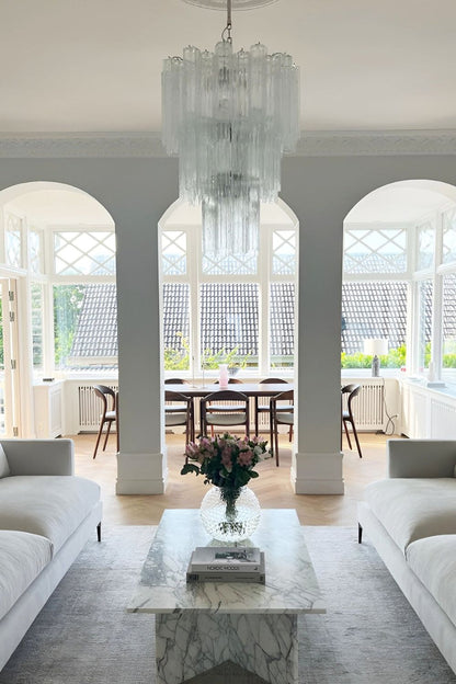 Art Venetian Clear Glass Tube Chandelier - view 4 | morylighting