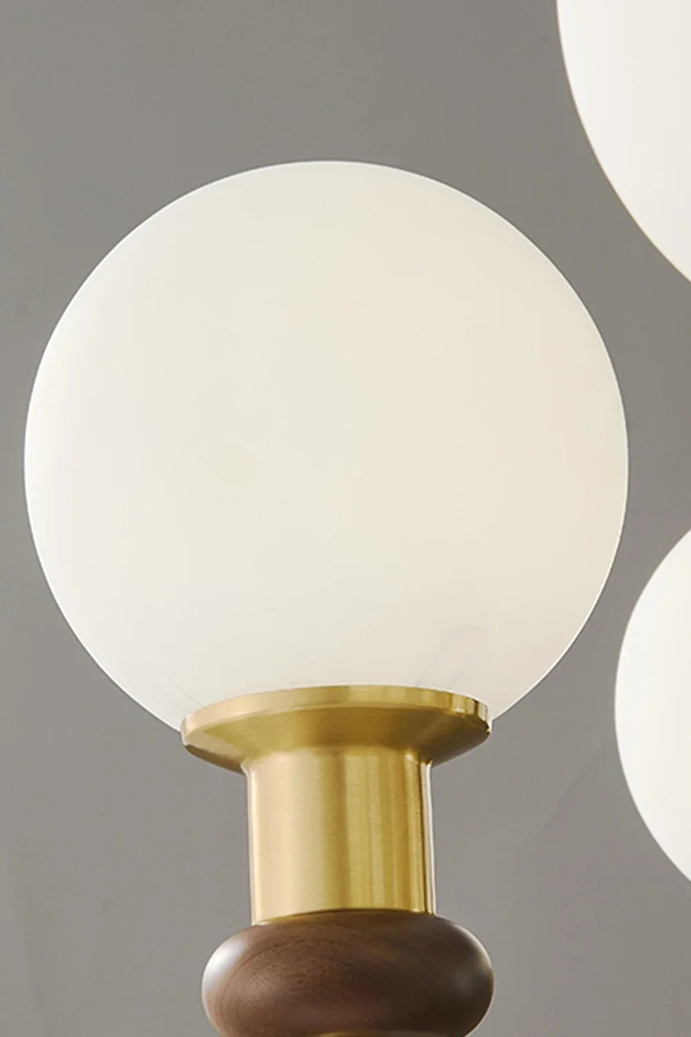 Vintage Walnut Wood Globe Chandelier - view 11 | morylighting