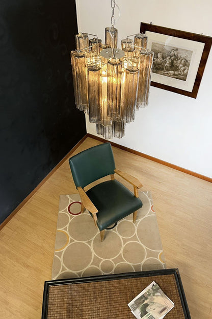 Vintage Smoked Glass Tube Chandelier - view 6 | morylighting
