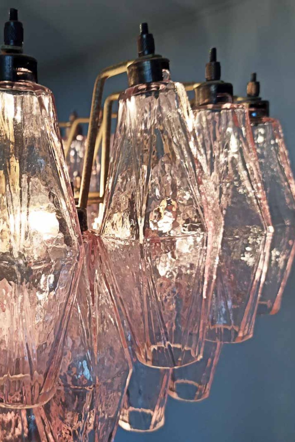 Art Poliedri Pink Glass Chandelier - view 13 | morylighting