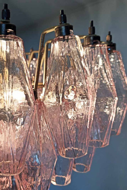 Art Poliedri Pink Glass Chandelier - view 13 | morylighting