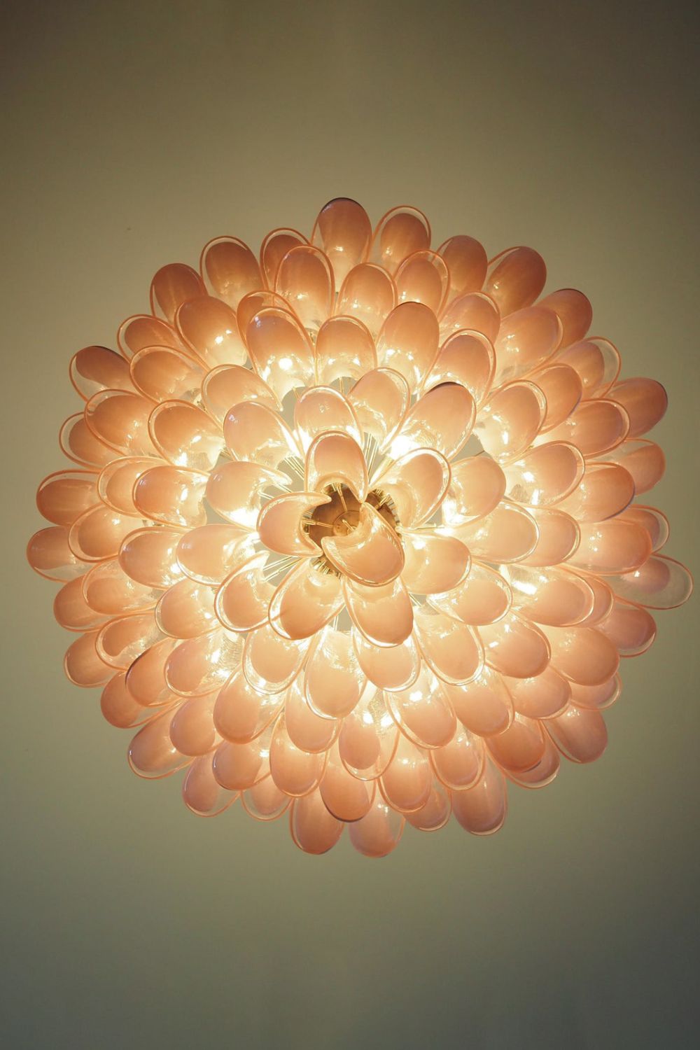 1990s Italian Art Pink Flower Chandelier - view 12 | morylighting