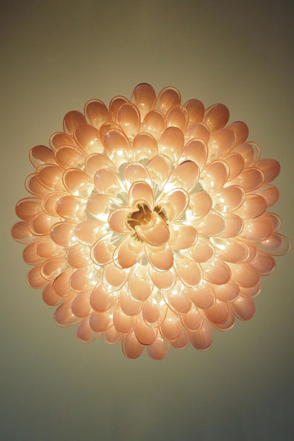 1990s Italian Art Pink Flower Chandelier - view 12 | morylighting