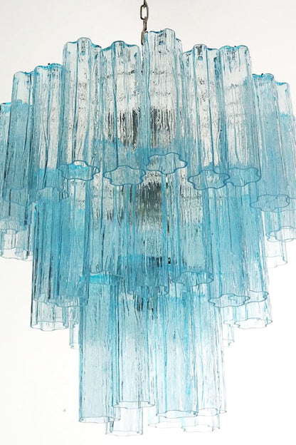 Three-tier Art Venetian blue glass chandelier - view 13 | morylighting